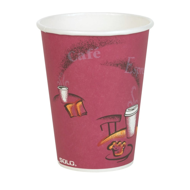 DART CONTAINER CORPORATION OF12BI-0041 Solo Cup Paper Hot Cups, 12 Oz, Maroon, Carton Of 300 Cups