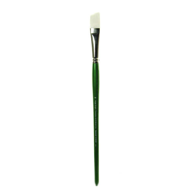 PRINCETON ARTIST BRUSH CO. 6100AB-10 Princeton Synthetic Bristle Oil And Acrylic Paint Brush 6100, Size 10, Angled Bright Bristle, Synthetic, Green