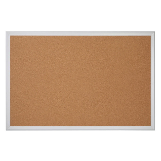 OFFICE DEPOT KK0260  Brand Cork Bulletin Board, 24in x 36in, Aluminum Metal Frame With Silver Finish