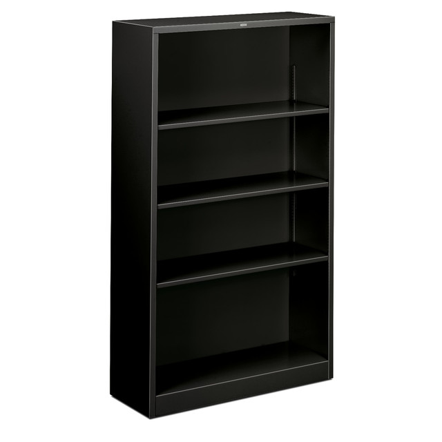 HNI CORPORATION S60ABC-P HON Brigade 4 Shelf Transitional Modular Shelving Bookcase,60inH x 34-1/2inW x 12-5/8inD, Black