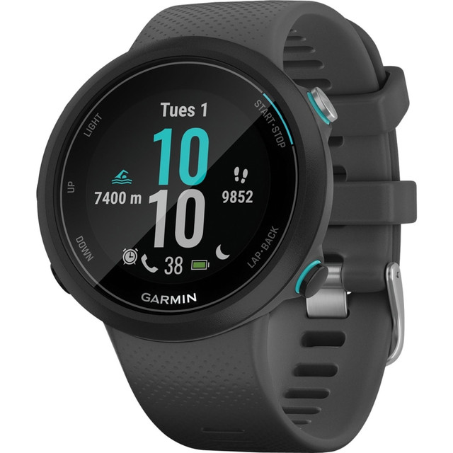 GARMIN INTERNATIONAL, INC. Garmin 010-02247-00 Line Garmin Swim 2 Smart Watch - Heart Rate Monitor, Accelerometer - Clock Display, Alarm, Timer, Stopwatch, Calendar, Music Player - 1in - TFT LCD - Touchscreen - GPS - 168 Hour - Slate