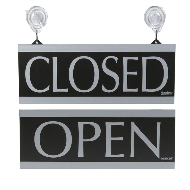 HEADLINE SIGNS 4246 U.S. Stamp & Sign Century Series Sign, "Open/Closed", 5inH x 13inW HEADLINE SIGNS 4246 U.S. Stamp & Sign Century Series Sign, "Open/Closed", 5inH x 13inW
