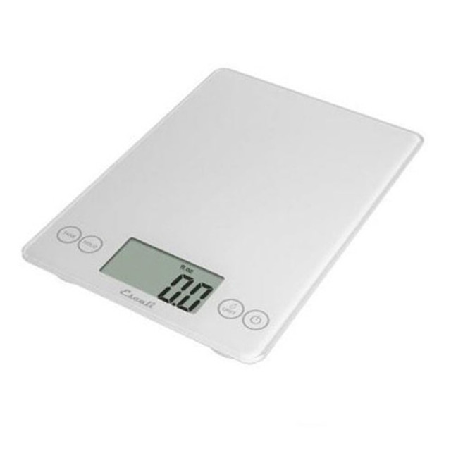 SAN JAMAR, INC. SCDG15WHR Escali Arti Glass Digital Scale, 15 Lb, White