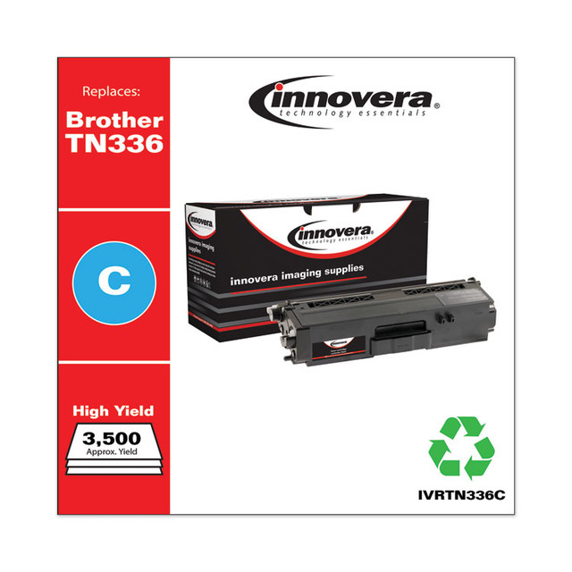INNOVERA TN336C Remanufactured Cyan High-Yield Toner, Replacement for TN336C, 3,500 Page-Yield