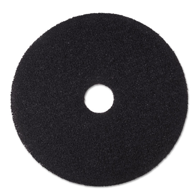 3M/COMMERCIAL TAPE DIV. 08382 Low-Speed Stripper Floor Pad 7200, 20" Diameter, Black, 5/Carton