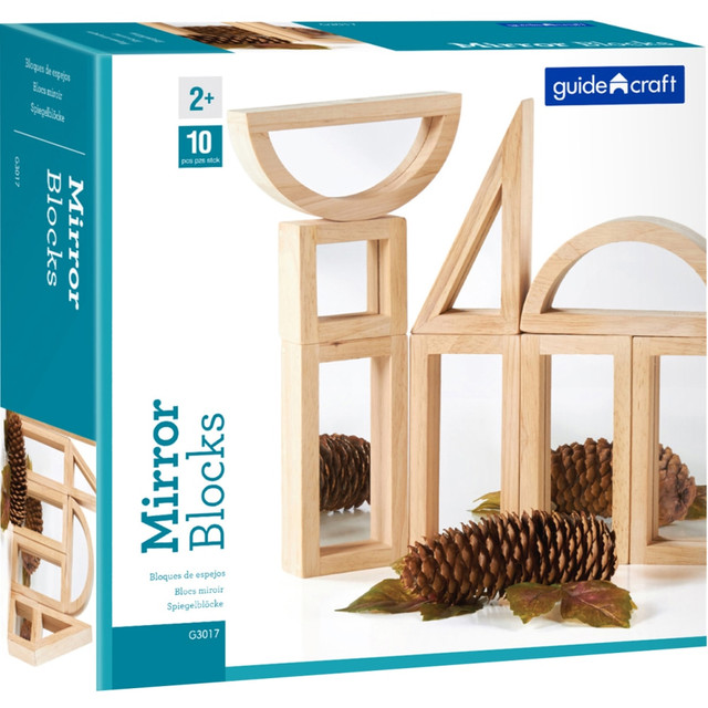 GUIDECRAFT, INC. GD-3017 Guidecraft USA Mirror Blocks, Natural, Pack Of 10 Blocks