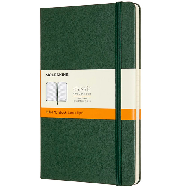 MOLESKINE 629063 Classic Hard Cover Notebook, Large, 5in x 8.25in, Ruled, 240 Pages, Myrtle Green MOLESKINE 629063 Classic Hard Cover Notebook, Large, 5in x 8.25in, Ruled, 240 Pages, Myrtle Green