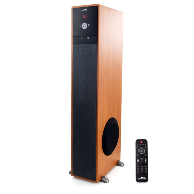 MEGAGOODS, INC. BeFree Sound 99595897M  Bluetooth Tower Speaker, 35-1/2inH x 6-1/2inW x 11-3/4inD, Wood, 99595897M