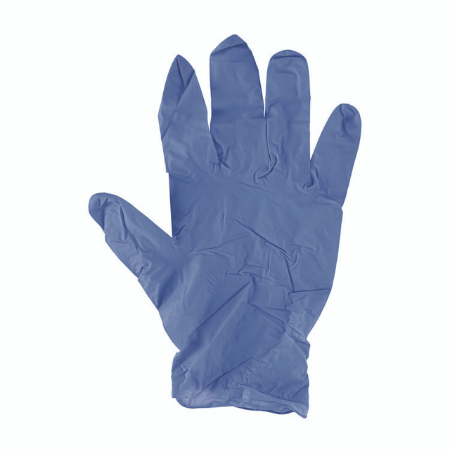 BOARDWALK 380LBXA 380 Series Disposable General-Purpose Nitrile Gloves, Powder-Free, Large, 4 mil Thick, 9.5" Long, Blue, 100/Box