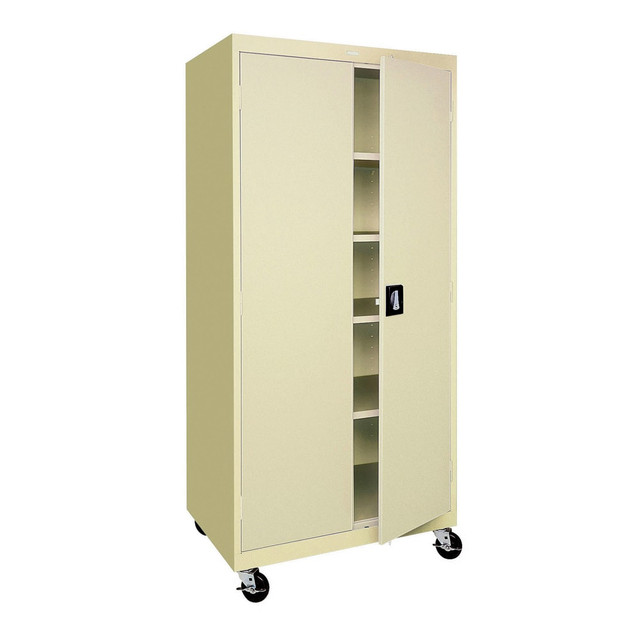 EDSAL SANDUSKY CORP Sandusky Lee TA4R362472-07 Sandusky Mobile Steel Storage Cabinet, 78inH x 36inW x 24inD, Putty