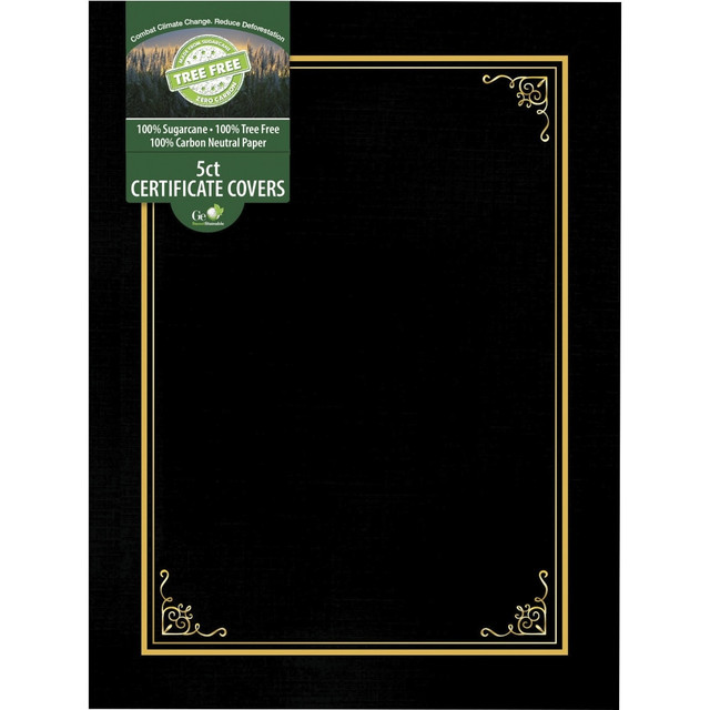 ROYAL CONSUMER PRODUCTS, LLC Geographics 49029  Letter Certificate Holder - 8 1/2in x 11in - Black - 5 / Pack
