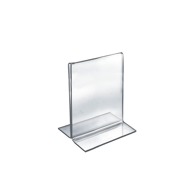 AZAR DISPLAYS 152720  Double-Foot Acrylic Sign Holders, 7in x 5 1/2in, Clear, Pack Of 10