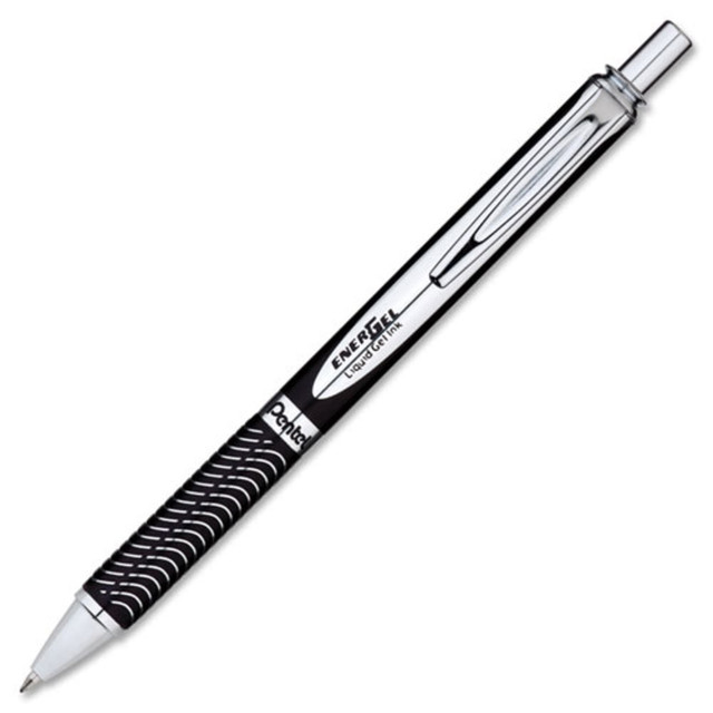 PENTEL OF AMERICA, LTD. BL407AA Pentel EnerGel Alloy Retractable Gel Pen, Medium Point, 0.7 mm, Black Barrel, Black Ink