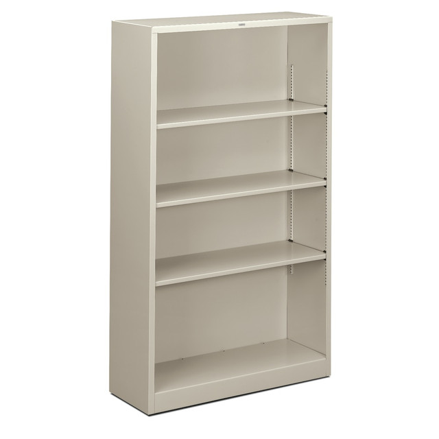 HNI CORPORATION S60ABC-Q HON Brigade Steel Modular Shelving Bookcase, 4 Shelves, 60inH x 34-1/2inW x 12-5/8inD, Light Gray
