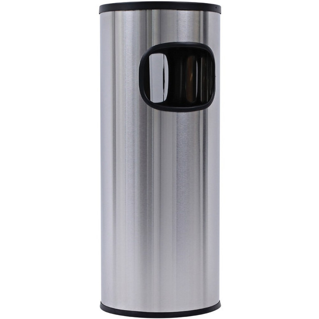 GENUINE JOE 58883 3-Gallon Ashtray Receptacle, Silver GENUINE JOE 58883 3-Gallon Ashtray Receptacle, Silver