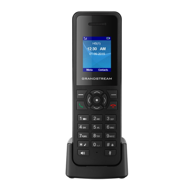 Great for your small or large business, this cordless expansion handset lets you communicate with customers for all around the office. The 3-way conferencing and HD audio make it easy to seal the deal.  Compatible with DP750 base (sold separately).  Supports call waiting, call transfer, do not disturb, message waiting indication and multilanguage support.  Supports up to 10 SIP accounts.  Offers beautiful HD audio.  Allows a range up to 300 meters outdoors and up to 50 meters indoors.  Full-duplex speakerphone for hands-free chatting.  3-way conferencing for speaking with several clients at once.  Automated provisioning through TR-069 and XML configuration files. Can be used with UCM IP PBXs for Zero Configuration provisioning.  3.5 mm jack for connecting a headset.  Removable belt clip lets you keep the phone on you as you walk.  Battery allows 250 hours of standby time and 20 hours of talk time.  Comes with a handset, a universal power supply, a charger cradle, 2 batteries and a guide.  Backed by the manufacturers 1-year limited warranty.