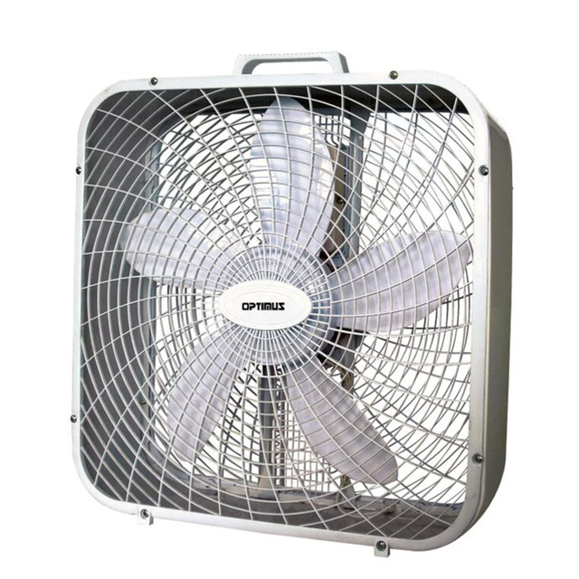 TODDYs PASTRY SHOP Optimus 99578911M  Box Fan, 21in x 20in, White