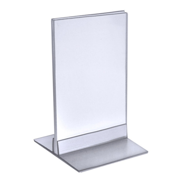 AZAR DISPLAYS 102726  Acrylic T-Strip Vertical/Horizontal Sign Holders, 4inW x 6inH, Clear, Pack Of 10 Sign Holders