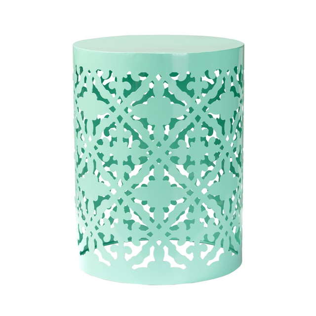 WHOLESALE INTERIORS, INC. 2721-12126 Baxton Studio Jamila Outdoor Side Table, 18-5/16inH x 13-1/4inW x 13-1/4inD, Aqua