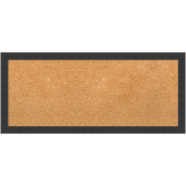 UNIEK INC. A42702967403 Amanti Art Cork Bulletin Board, 32in x 14in, Natural, Mezzanotte Black Wood Frame