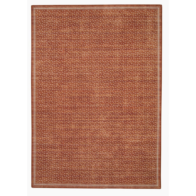 LINON HOME DECOR PRODUCTS, INC OD5078 Linon Washable Outdoor Area Rug, Seiger, 3ft x 5ft, Orange/Ivory