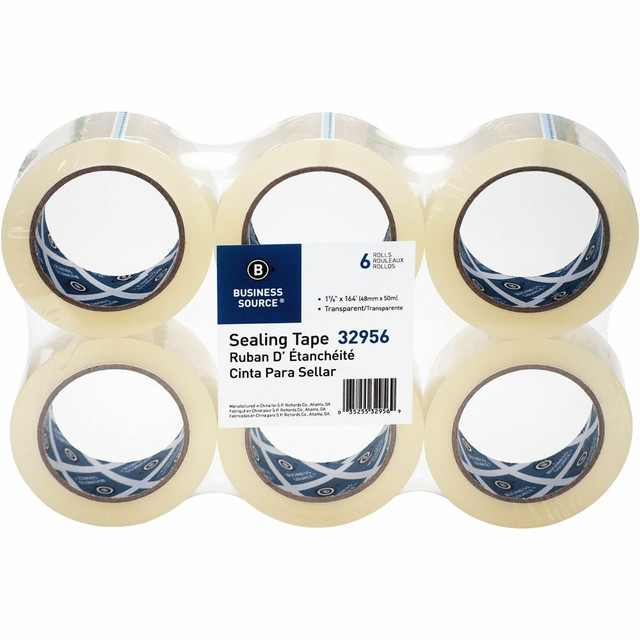 SP RICHARDS 32956 Business Source Heavy-duty Packaging Tape - 54.67 yd Length x 1.88in Width - 3in Core - Pressure-sensitive Poly - 3.54 mil - Rubber Backing - Tear Resistant, Split Resistant, Breakage Resistance - For Packing, Sealing - 6 / Pack - C