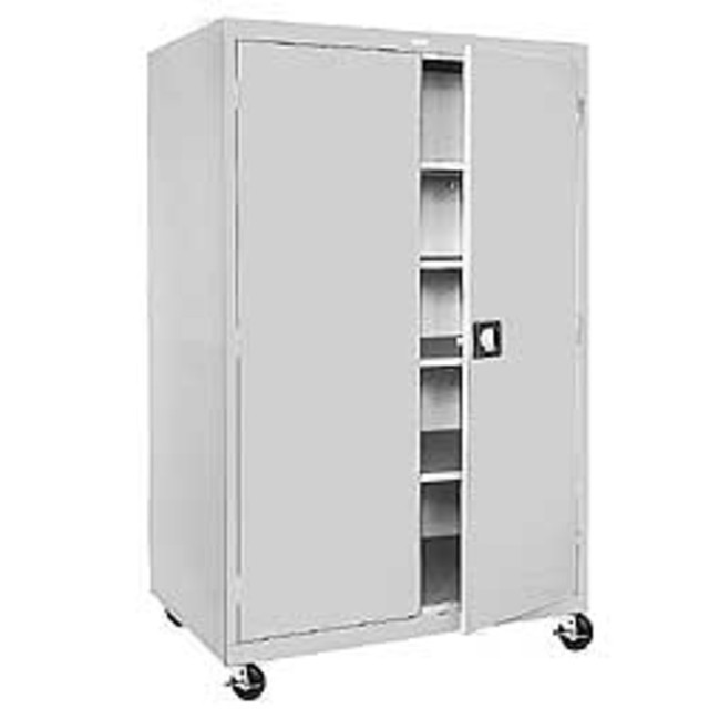 EDSAL SANDUSKY CORP Sandusky Lee TA4R462472-05 Sandusky Jumbo Mobile Steel Storage Cabinet, 78inH x 46inW x 24inD, Dove Gray