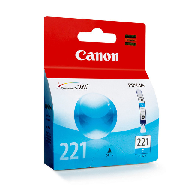 CANON USA, INC. Canon 2947B001  CLI-221C ChromaLife 100+ Cyan Ink Tank, 2947B001