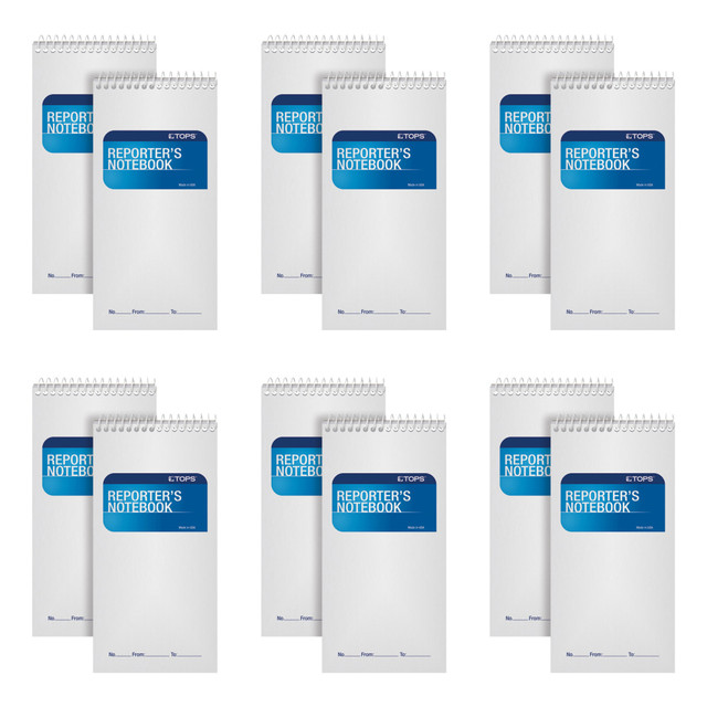 TOPS BUSINESS FORMS 8030 TOPS Reporters Notebooks, 4in x 8in, 1 Subject, Gregg Ruled, 70 Sheets, Pack Of 12 Books TOPS BUSINESS FORMS 8030 TOPS Reporters Notebooks, 4in x 8in, 1 Subject, Gregg Ruled, 70 Sheets, Pack Of 12 Books