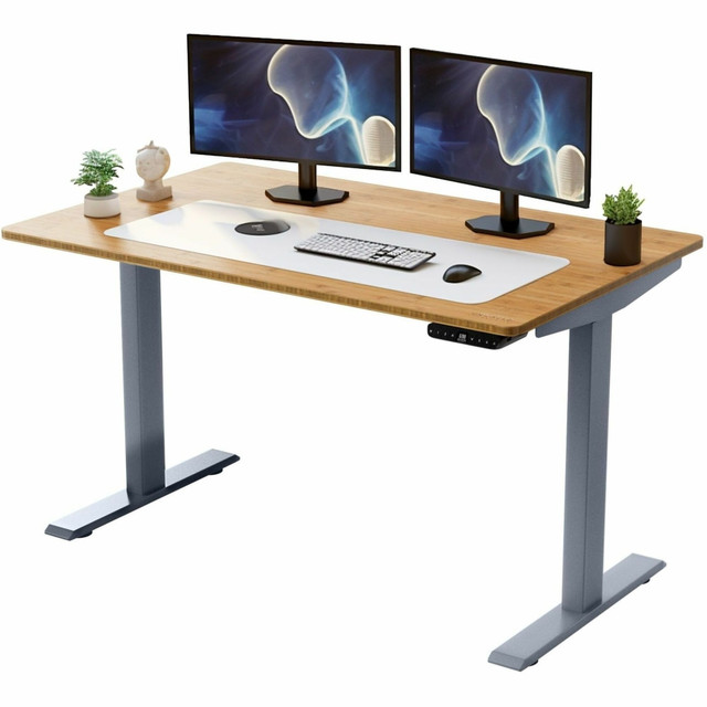 UNCAGED ERGONOMICS RU2GB Rise Up Electric 60inW Standing Computer Desk, Natural/Silver UNCAGED ERGONOMICS RU2GB Rise Up Electric 60inW Standing Computer Desk, Natural/Silver