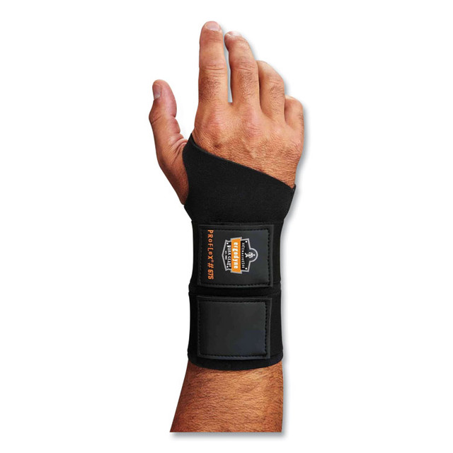 TENACIOUS HOLDINGS, INC. ergodyne® 16625 ProFlex 675 Ambidextrous Double Strap Wrist Support, X-Large, Fits Left/Right Hand, Black