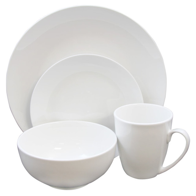 GIBSON OVERSEAS INC. 99599972M Gibson Home Ogalla 16-Piece Dinnerware Set, White