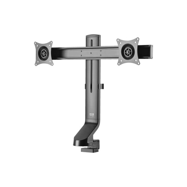 TRIPP LITE DDR1727DC  Dual-Display Monitor Arm with Desk Clamp and Grommet - Height Adjustable, 17in to 27in Monitors - Mounting kit - for 2 LCD displays - steel - black - screen size: 17in-27in - clamp mountable, grommet, desk-mountable