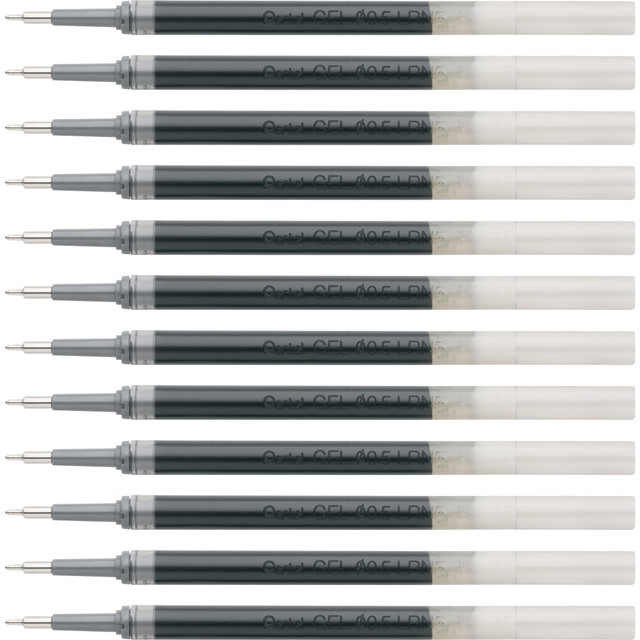 PENTEL OF AMERICA, LTD. EnerGel LRN5ABX  Liquid Gel Pen Refill - 0.50 mm, Fine Point - Black Ink - Smudge Proof, Smear Proof, Quick-drying Ink, Glob-free, Smooth Writing - 12 / Box
