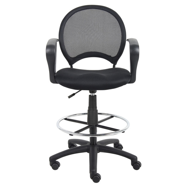 NORSTAR OFFICE PRODUCTS INC. B16217 Boss Office Products Mesh Drafting Stool With Loop Arms, Black