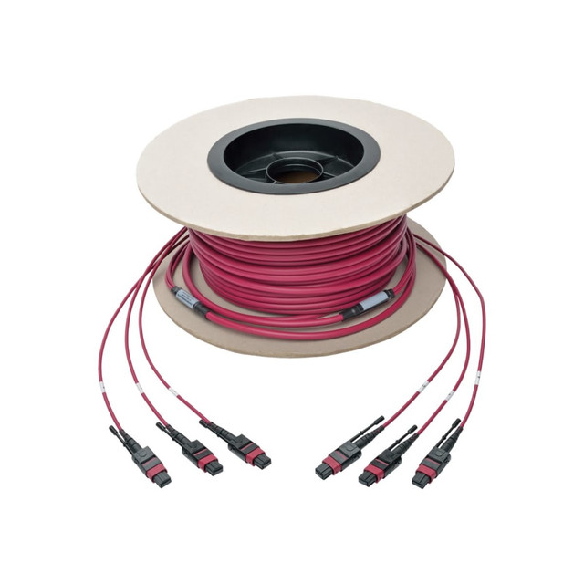 TRIPP LITE N858-61M-3X8-MG  MTP/MPO Multimode Base-8 Trunk Cable 24-Strand 40GB/100GB 40/100GBASE-SR4 OM4 Plenum-Rated (3xF/3xF) Push/Pull Tab Magenta 61 m (200 ft.) - Fiber Optic for Network Device - 12.50 GB/s - 200.13 ft - 3 x MTP/MPO Female Netwo