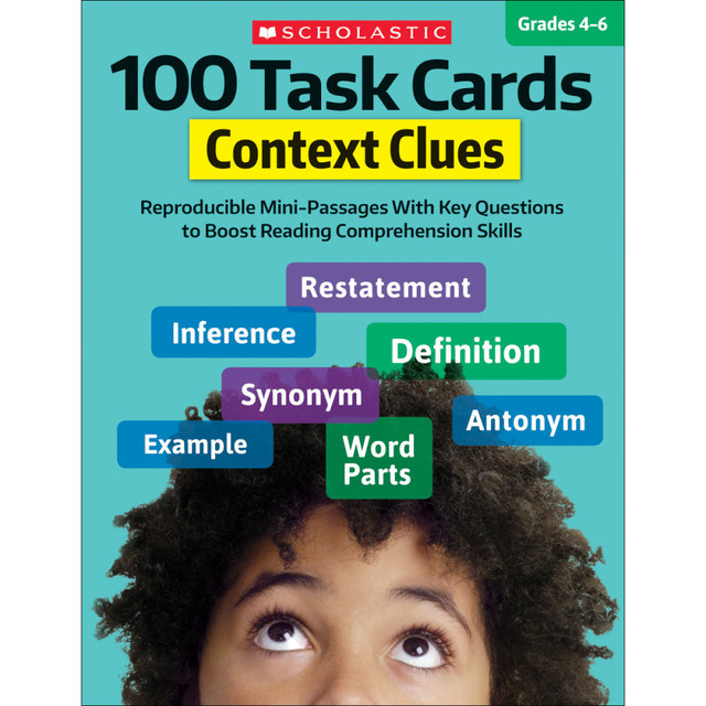 SCHOLASTIC TEACHER RESOURCES Scholastic 9781338603170  100 Task Cards: Context Clues, Grades 4 - 6