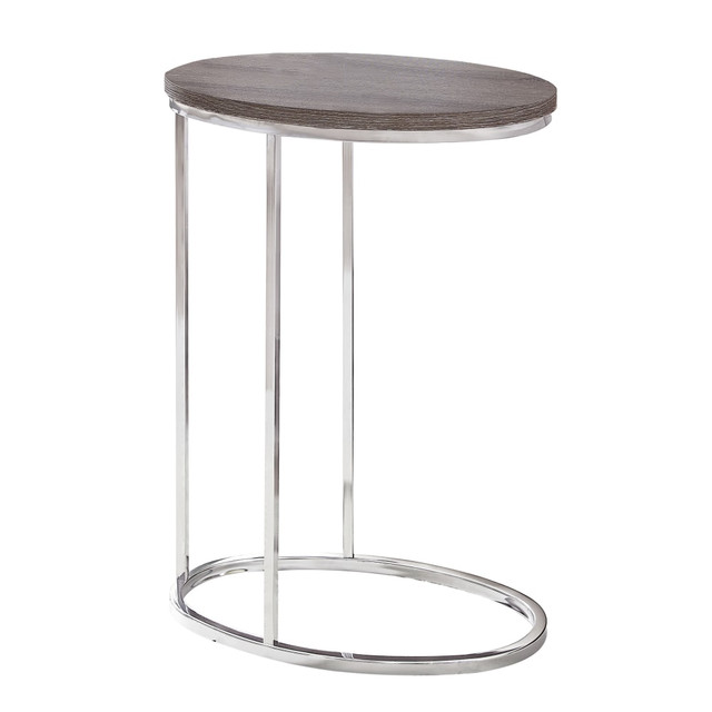 MONARCH PRODUCTS I 3241 Monarch Specialties Xavier Accent Table, 25inH x 12inW x 18-1/2inD, Dark Taupe/Chrome