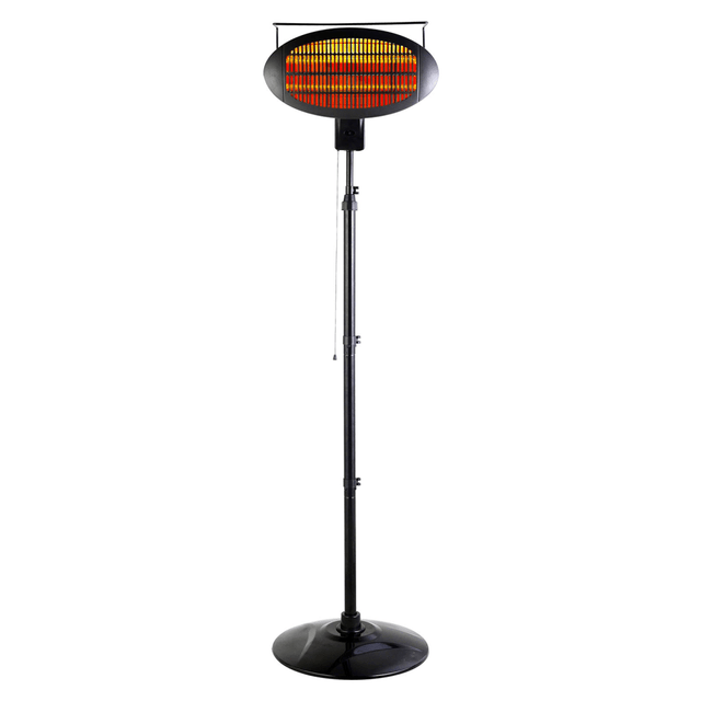 OPTIMUS ENTERPRISE, INC. 995109274M Optimus 1500-Watt Outdoor Floorstanding Infrared Patio Heater With Remote, 20in x 10in OPTIMUS ENTERPRISE, INC. 995109274M Optimus 1500-Watt Outdoor Floorstanding Infrared Patio Heater With Remote, 20in x 10in