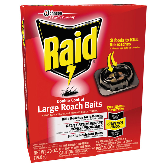 S.C. JOHNSON & SON, INC. 697330 Raid Roach Baits, 0.7 Oz, 8 Baits Per Box, Set Of 6 Boxes S.C. JOHNSON & SON, INC. 697330 Raid Roach Baits, 0.7 Oz, 8 Baits Per Box, Set Of 6 Boxes