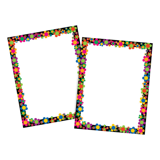 BARKER CREEK PUBLISHING, INC. BC3617 Barker Creek Computer Paper, Letter Paper Size, 60 Lb, Neon Flower Power, 100 Sheets
