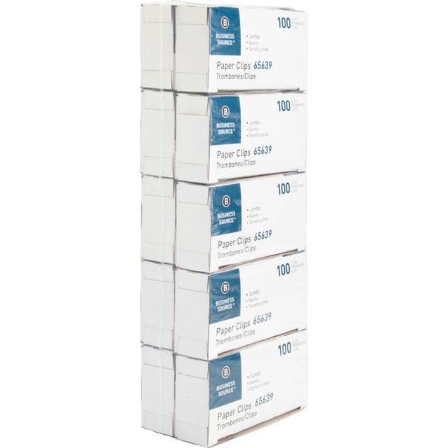 SP RICHARDS 65639 Business Source Paper Clips - Jumbo - 1000 / Pack - Silver - Steel SP RICHARDS 65639 Business Source Paper Clips - Jumbo - 1000 / Pack - Silver - Steel