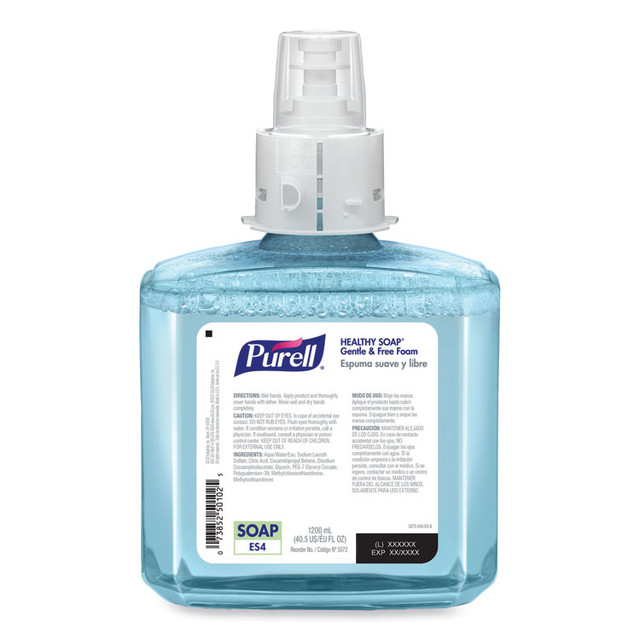 GO-JO INDUSTRIES PURELL® 507202 HEALTHY SOAP Gentle and Free Foam Refill, For ES4 Dispensers, Fragrance-Free, 1,200 mL, 2/Carton