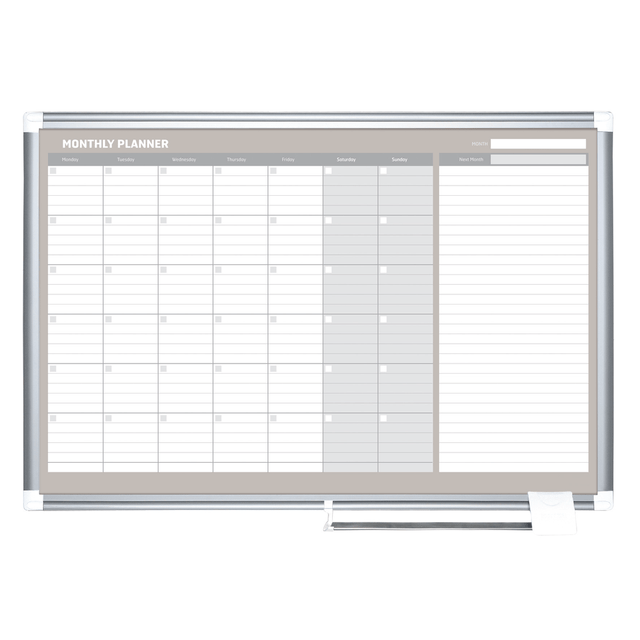 ADESSO INC GA0597830 MasterVision Gold Ultra Magnetic Dry-Erase Monthly Calendar Planning Board, Lacquered Steel, 36in x 24in, White/Plate Gray, Silver Aluminum Frame ADESSO INC GA0597830 MasterVision Gold Ultra Magnetic Dry-Erase Monthly Calendar Planning Board, Lacquered Steel, 36in x 24in, White/Plate Gray, Silver Aluminum Frame
