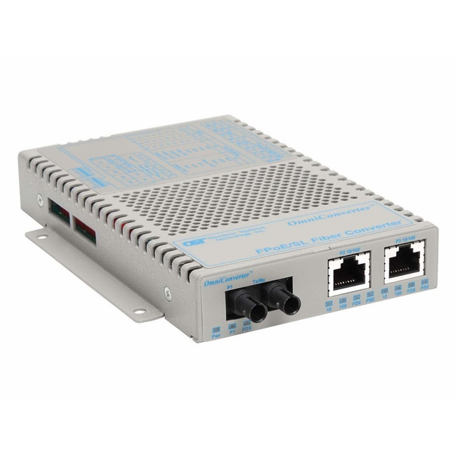 OMNITRON SYSTEMS TECHNOLOGY, INC. 9340-0-21 Omnitron OmniConverter SL 10/100 PoE Ethernet Fiber Media Converter Switch RJ45 ST Multimode 5km - 2 x 10/100BASE-TX; 1 x 100BASE-FX; US AC Powered; Lifetime Warranty