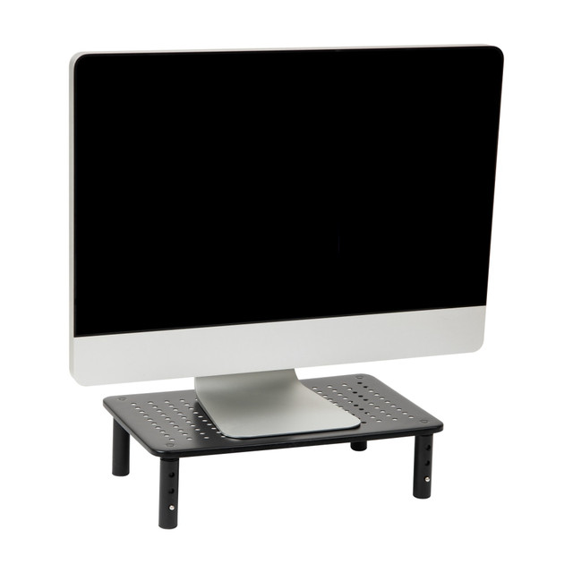 EMS MIND READER LLC 4LEGMET-BLK Mind Reader Metal Ventilated Monitor Stand with Adjustable Height, 5-1/2inH x 9-1/4inW x 14-1/2inD, Black EMS MIND READER LLC 4LEGMET-BLK Mind Reader Metal Ventilated Monitor Stand with Adjustable Height, 5-1/2inH x 9-1/4inW x 14-1/2inD, Black