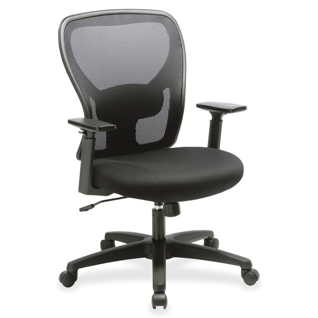 SP RICHARDS 83307 Lorell Mid-Back Mesh/Fabric Task Chair, Black
