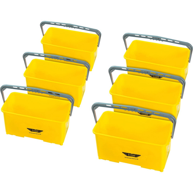 STECCONE PRODUCTS COMPANY 85000CT Ettore 6-gallon Super Bucket - 6 gal - Handle, Secure Grip - 10.5in x 21.8in x 11.8in - Yellow - 6 / Carton