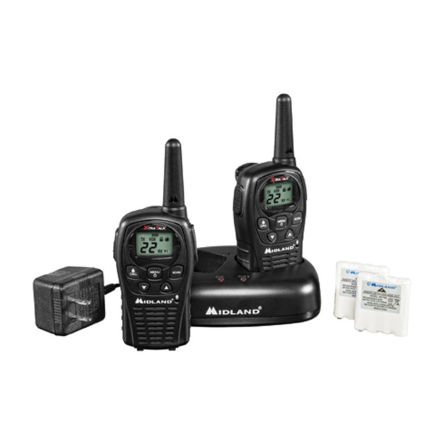 MIDLAND RADIO CORPORATION LXT500VP3 Midland LXT500VP3 Two-way Radio - 22 Radio Channels - 22 GMRS/FRS - Upto 126720 ft - Auto Squelch, Keypad Lock, Silent Operation - Water Resistant - Black - 2 / Each