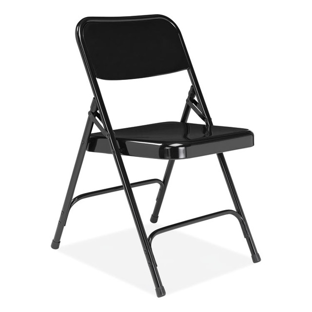 NATIONAL PUBLIC SEATING NPS® 210 200 Series Premium All-Steel Double Hinge Folding Chair, Supports Up to 500 lb, 17.25" Seat Height, Black, 4/Carton